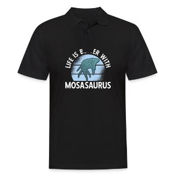 La vie est meilleure avec Mosasaurus - Polo Homme - noir - Devant - Kai (181cm)