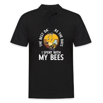 The Best Days Are The Days I Spent With My Bees - Männer Poloshirt - Schwarz - Vorne - Kai (181cm)