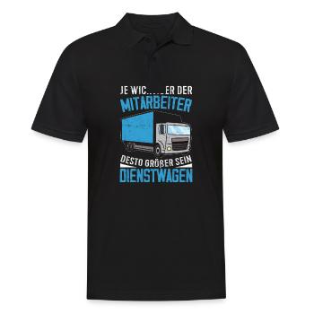 Je wichtiger der Mitarbeiter großer Dienstwagen - Männer Poloshirt - Schwarz - Vorne - Kai (181cm)