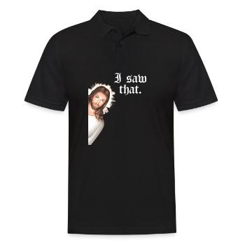 Funny God Christian Quote I Jesus Meme I Saw That - Men's Polo Shirt - black - Front - Kai (181cm)