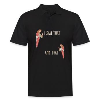 Funny God Christian Quote I Jesus Meme I Saw That - Men's Polo Shirt - black - Front - Kai (181cm)