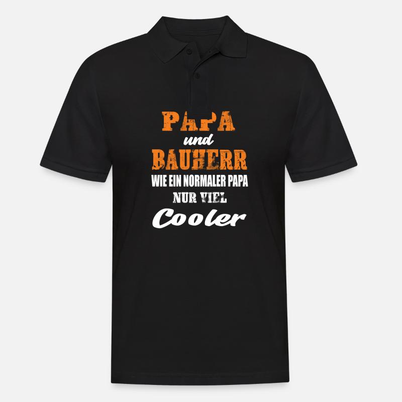 Papa und Bauherr - Männer Poloshirt - Schwarz