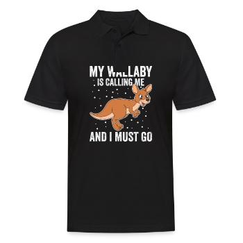 Wallaby Better Than Therapy - Männer Poloshirt - Schwarz - Vorne - Kai (181cm)