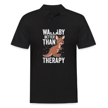 Wallaby Better Than Therapy - Männer Poloshirt - Schwarz - Vorne - Kai (181cm)