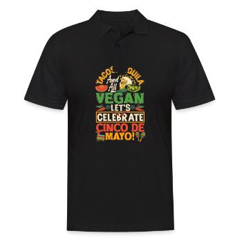 Tacos Tequila and all vegan Let's celebrate Cinco - Männer Poloshirt - Schwarz - Vorne - Kai (181cm)