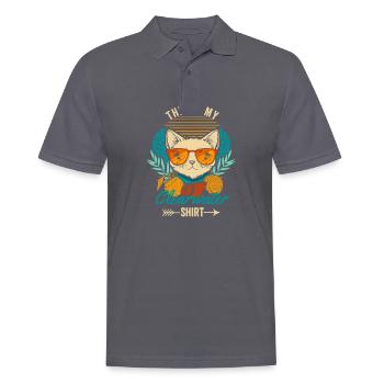 Ceci est ma chemise Clearwater Cool Retro Cat - Polo Homme - charbon - Devant - Nico (186cm)