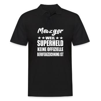 Metzger Superheld Spruch - Männer Poloshirt - Schwarz - Vorne - Kai (181cm)