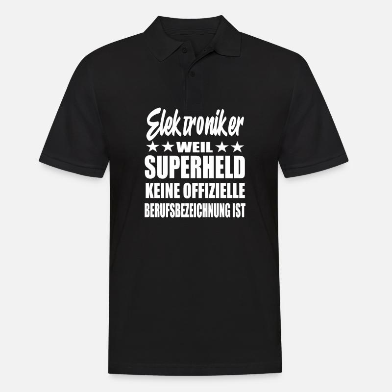 Elektroniker Superheld Spruch - Männer Poloshirt - Schwarz