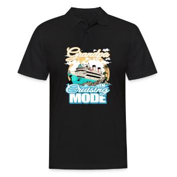 Grandpa in driving mode - boat trip - Men's Polo Shirt - black - Front - Kai (181cm)