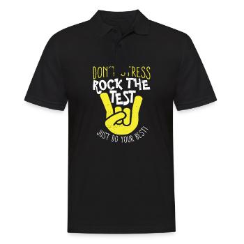 Don't Stress Rock the Test Funny Test Day Teacher - Men's Polo Shirt - black - Front - Kai (181cm)