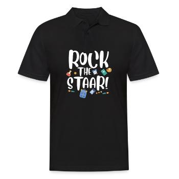 Rock the Staar Funny Testing Day Pun test Day - Men's Polo Shirt - black - Front - Kai (181cm)