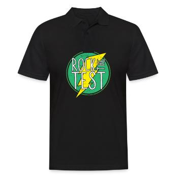 Rock the Test Funny Test Day Student Teacher - Men's Polo Shirt - black - Front - Kai (181cm)