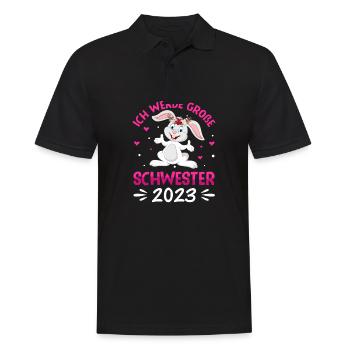 Ich werde große Schwester 2023 - Männer Poloshirt - Schwarz - Vorne - Kai (181cm)