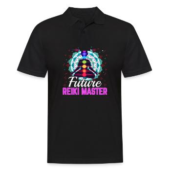 Future Reiki Master Heilkunst - Männer Poloshirt - Schwarz - Vorne - Kai (181cm)