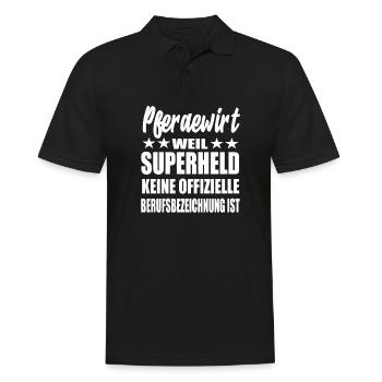 Pferdewirt Superheld Spruch - Männer Poloshirt - Schwarz - Vorne - Kai (181cm)