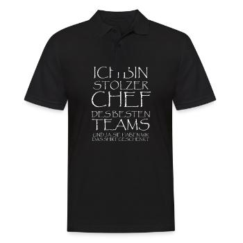 Stolzer Chef Des Besten Teams Shirt Geschenkt Boss - Männer Poloshirt - Schwarz - Vorne - Kai (181cm)