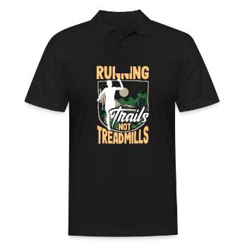 Running trails not treadmills - Männer Poloshirt - Schwarz - Vorne - Kai (181cm)