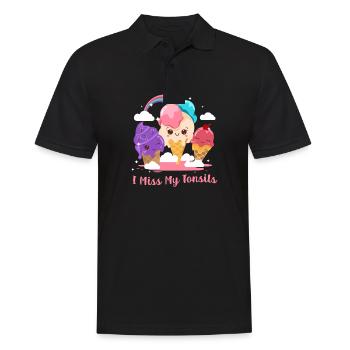 I Miss My Tonsils Tonsillectomy Surgery Kawaii - Men's Polo Shirt - black - Front - Kai (181cm)