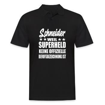 Schneider Superheld Spruch - Männer Poloshirt - Schwarz - Vorne - Kai (181cm)