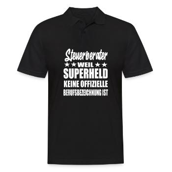 Steuerberater Superheld Spruch - Männer Poloshirt - Schwarz - Vorne - Kai (181cm)