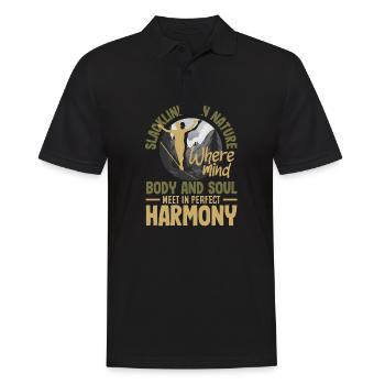 Slacklining in nature where mind body and soul - Men's Polo Shirt - black - Front - Kai (181cm)