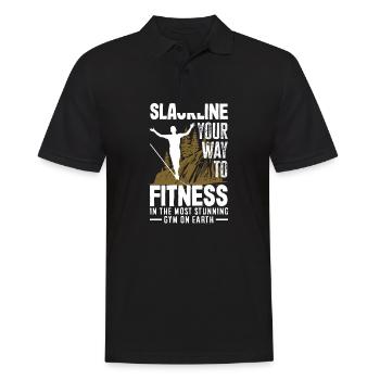 Slackline your way to fitness, in the most - Men's Polo Shirt - black - Front - Kai (181cm)