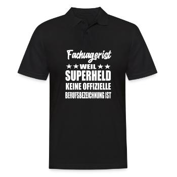 Fachlagerist Superheld Spruch - Männer Poloshirt - Schwarz - Vorne - Kai (181cm)