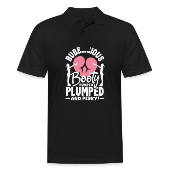 Bubblicious Booty: Pumped, Plumped, and Perky - Männer Poloshirt - Schwarz - Vorne - Kai (181cm)