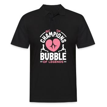 Butt of Champions, Bubble of Legends - Männer Poloshirt - Schwarz - Vorne - Kai (181cm)
