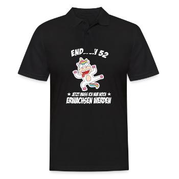 52 Geburtstag Positive Sprüche Zum 52 geburtstag - Männer Poloshirt - Schwarz - Vorne - Kai (181cm)