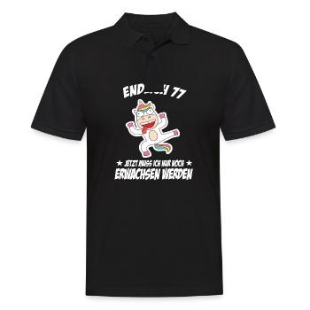 77 Geburtstag Positive Sprüche Zum 77 geburtstag - Männer Poloshirt - Schwarz - Vorne - Kai (181cm)