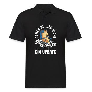 Gamer altern nicht, sie bekommen ein update - Männer Poloshirt - Schwarz - Vorne - Kai (181cm)