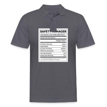 Responsable de la sécurité sanitaire au travail - Polo Homme - charbon - Devant - Nico (186cm)
