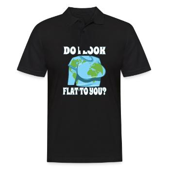 Drôle de Terre plate ai-je l’air plate pour toi - Polo Homme - noir - Devant - Kai (181cm)