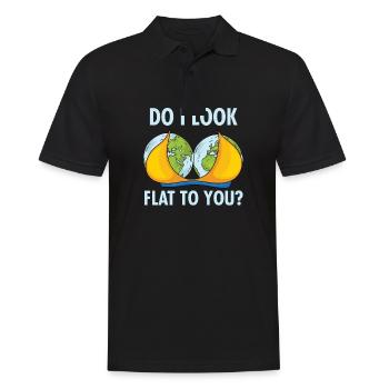 Est-ce que je te regarde à plat drôle Science de la Terre plate - Polo Homme - noir - Devant - Kai (181cm)