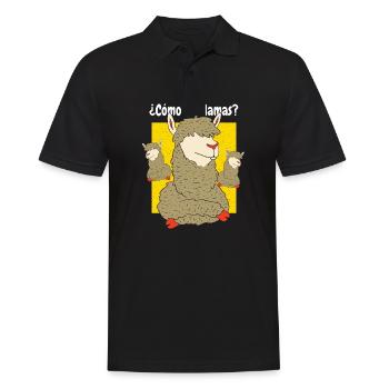 Como te llamas? Funny Maestra Spanish Teacher Art - Men's Polo Shirt - black - Front - Kai (181cm)