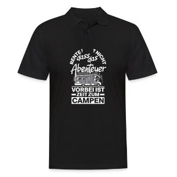 Rente heißt Zeit zum Campen - Männer Poloshirt - Schwarz - Vorne - Kai (181cm)