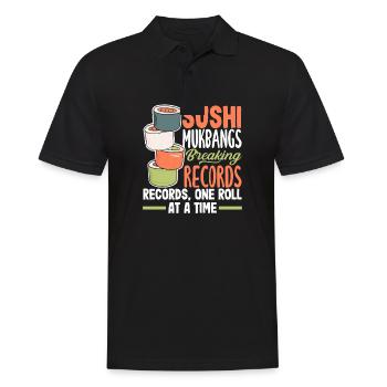 Mukbang and Sushi - Männer Poloshirt - Schwarz - Vorne - Kai (181cm)