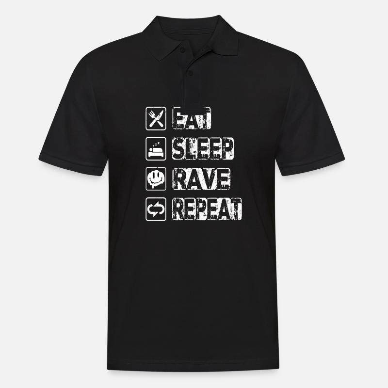 Eat Sleep Rave Repeat - Männer Poloshirt - Schwarz