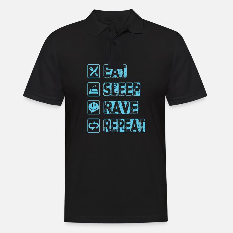 Eat Sleep Rave Repeat - Männer Poloshirt - Schwarz