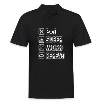 Manger Dormir Travail Répéter - Polo Homme - noir - Devant - Kai (181cm)