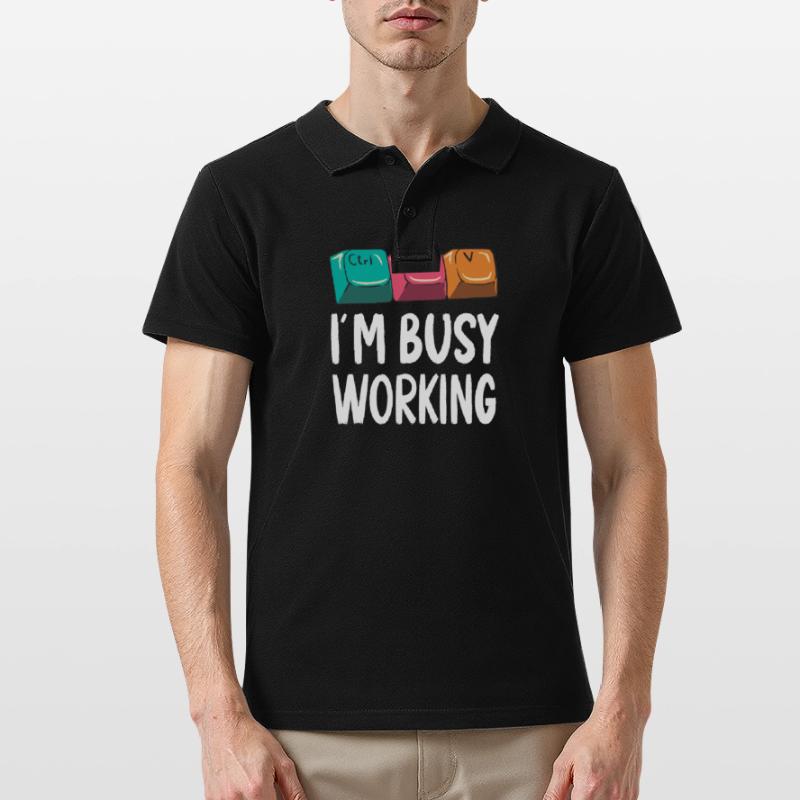 Funny Copy Paste Ctrl-C Ctrl-V Busy Working Men's Polo Shirt