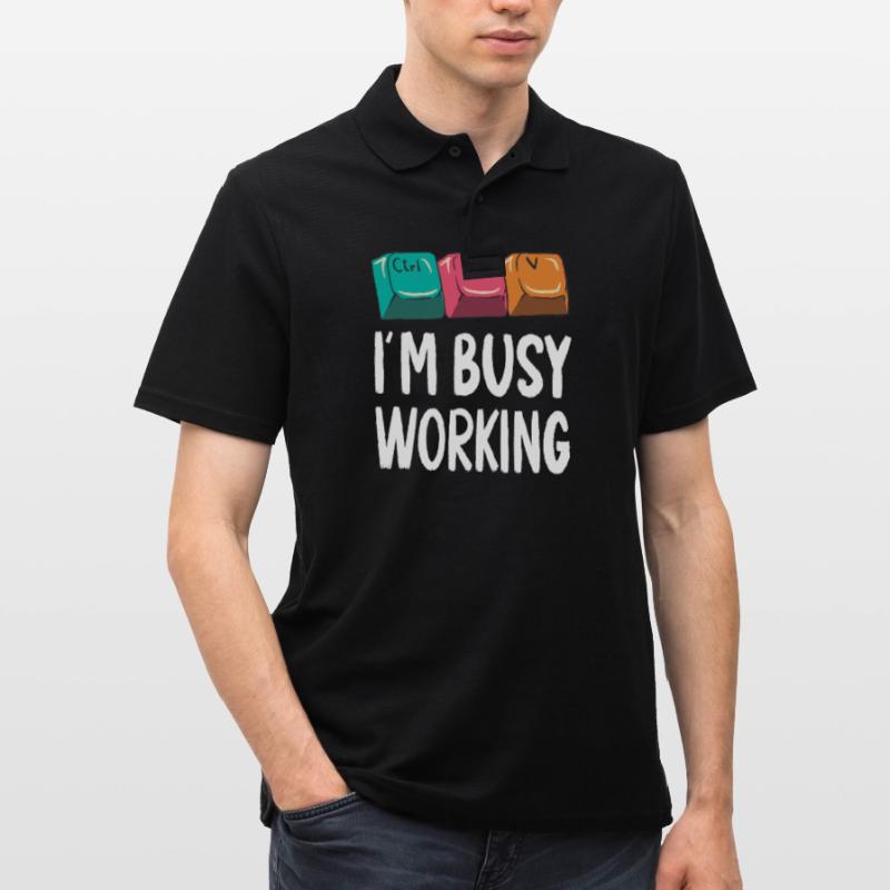 Funny Copy Paste Ctrl-C Ctrl-V Busy Working Men's Polo Shirt