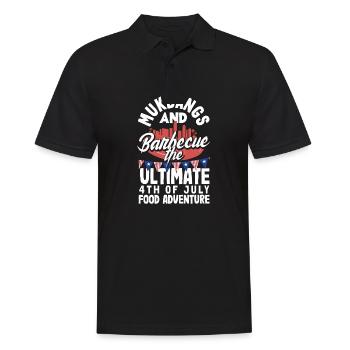 Mukbang et barbecue le 4 juillet - Polo Homme - noir - Devant - Kai (181cm)
