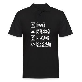 Eat Sleep Beach Repeat - Men's Polo Shirt - black - Front - Kai (181cm)