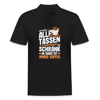 Ich habe nicht alle Tassen in Schrank aber immer - Männer Poloshirt - Schwarz - Vorne - Kai (181cm)