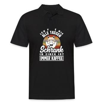 Ich habe nicht alle Tassen in Schrank aber immer - Männer Poloshirt - Schwarz - Vorne - Kai (181cm)