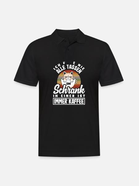 Ich habe nicht alle Tassen in Schrank aber immer - Männer Poloshirt - Schwarz
