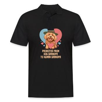 Promoted From Dog Grandpa To Human Grandpa - Männer Poloshirt - Schwarz - Vorne - Kai (181cm)