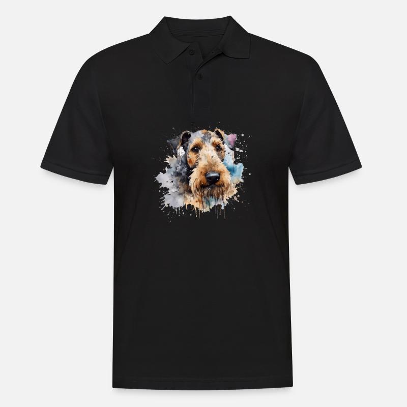 Airedale Terrier - Männer Poloshirt - Schwarz